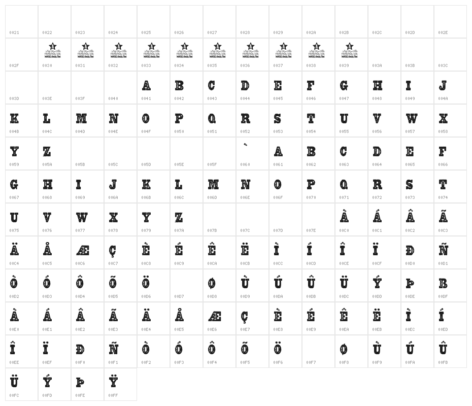 REWARD PERSONAL USE Regular Character Map