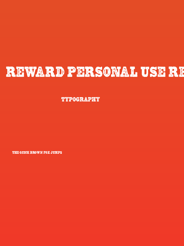 REWARD PERSONAL USE Regular Poster