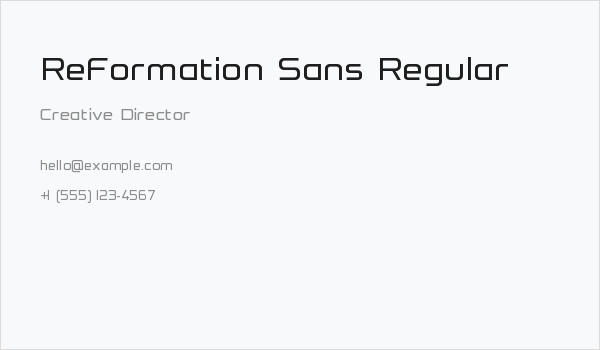 ReFormation Sans Regular Business Card