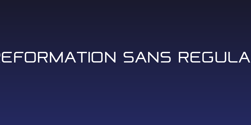 ReFormation Sans Regular Social Header