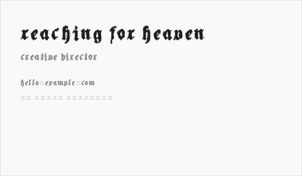 Reaching for Heaven Business Card