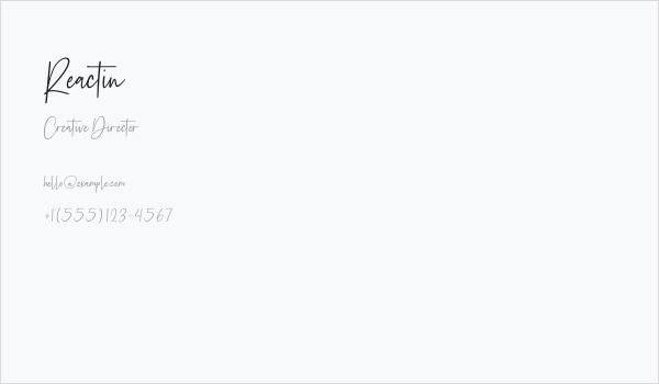 Reactin Business Card