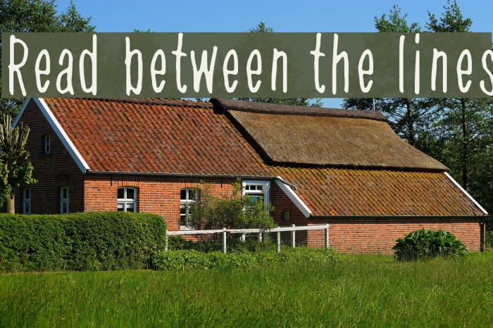 Read between the lines Font examples