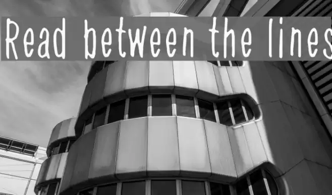 Read between the lines Font examples