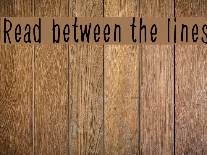 Read between the lines Font examples