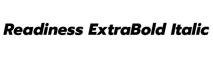 Readiness ExtraBold Italic  免费字体下载