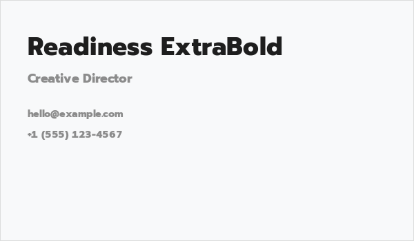 Readiness ExtraBold Business Card