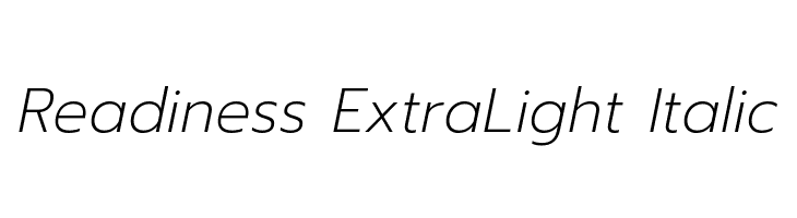 Readiness ExtraLight Italic  font caratteri gratis