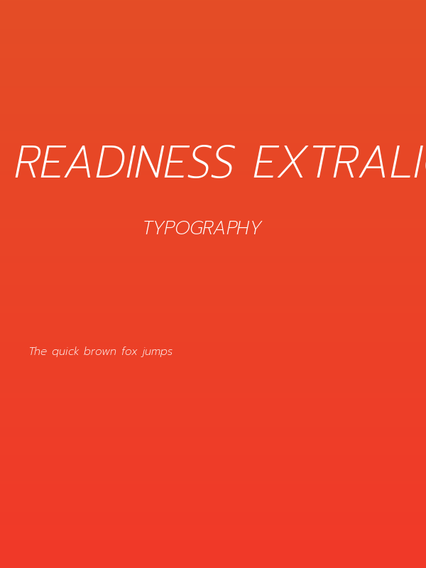 Readiness ExtraLight Italic Poster