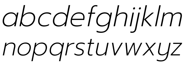 Readiness ExtraLight Italic Font LOWERCASE