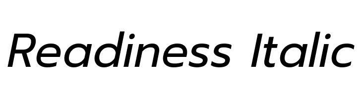 Readiness Italic  Frei Schriftart Herunterladen