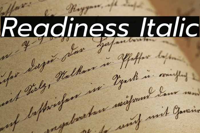 Readiness Italic Example 2