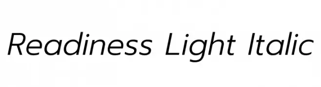 Readiness Light Italic  Free Fonts Download