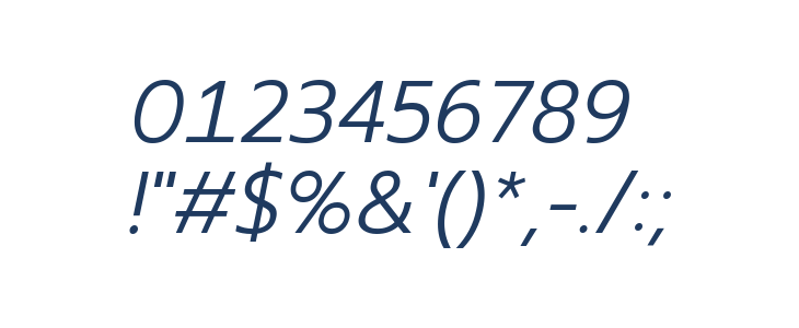 Readiness Light Italic Other Characters