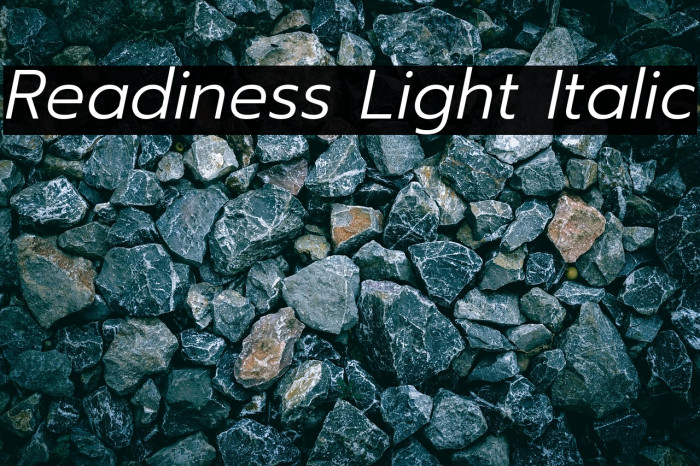 Readiness Light Italic Example 2