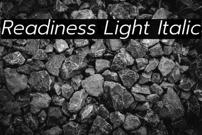 Readiness Light Italic Font examples