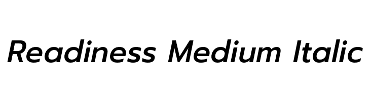 Readiness Medium Italic  Скачать бесплатные шрифты
