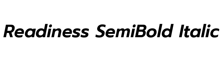 Readiness SemiBold Italic  les polices de caractères gratuit tlcharger