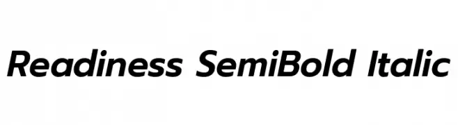 Readiness SemiBold Italic  les polices de caractères gratuit tlcharger