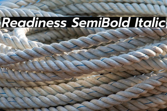 Readiness SemiBold Italic Example 2