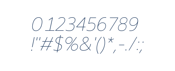 Readiness Thin Italic Other Characters