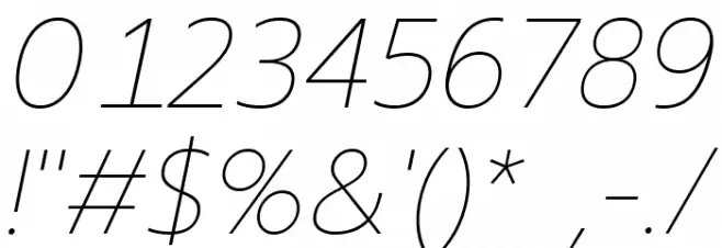 Readiness Thin Italic Font OTHER CHARS