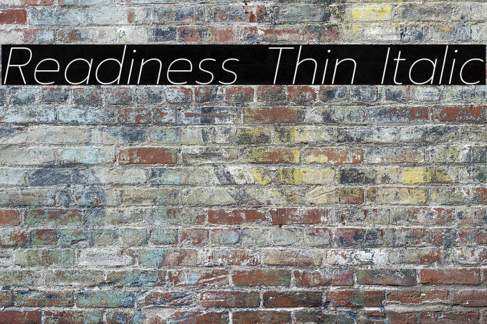 Readiness Thin Italic Example 2