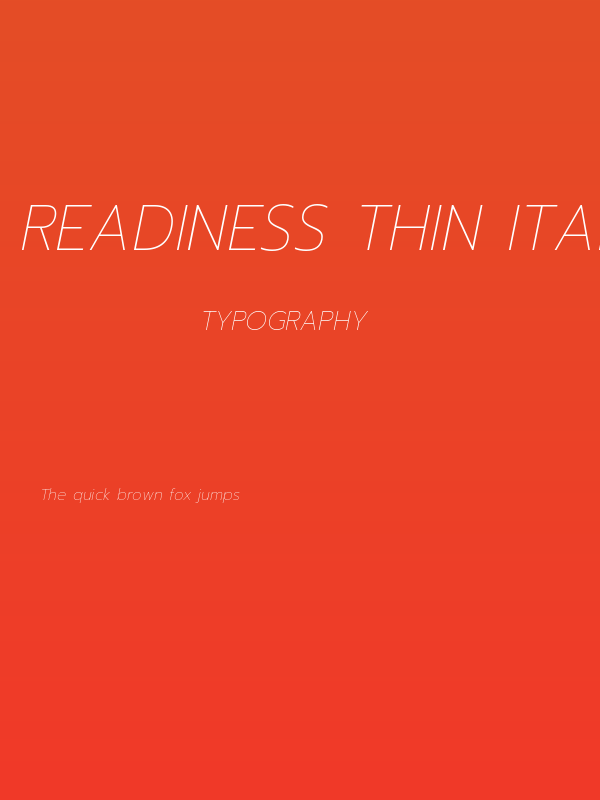 Readiness Thin Italic Poster