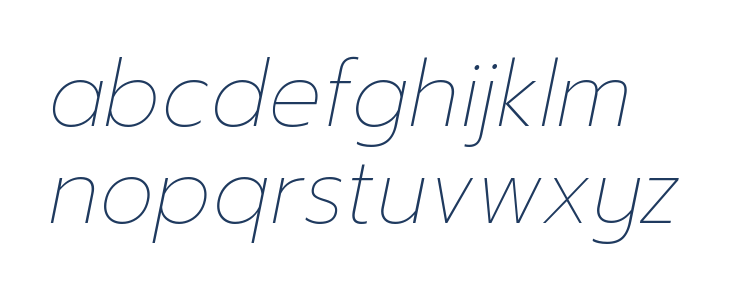Readiness Thin Italic Lowercase
