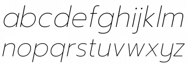 Readiness Thin Italic Caratteri MINUSCOLO
