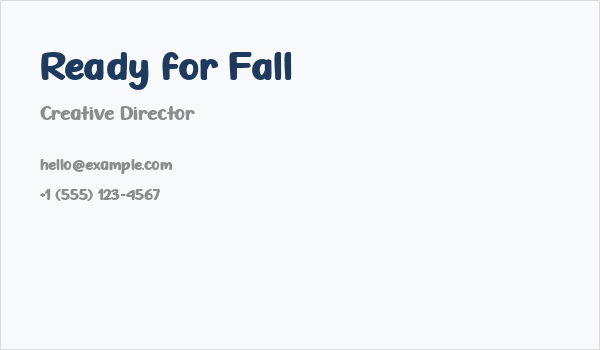 Ready for Fall Business Card