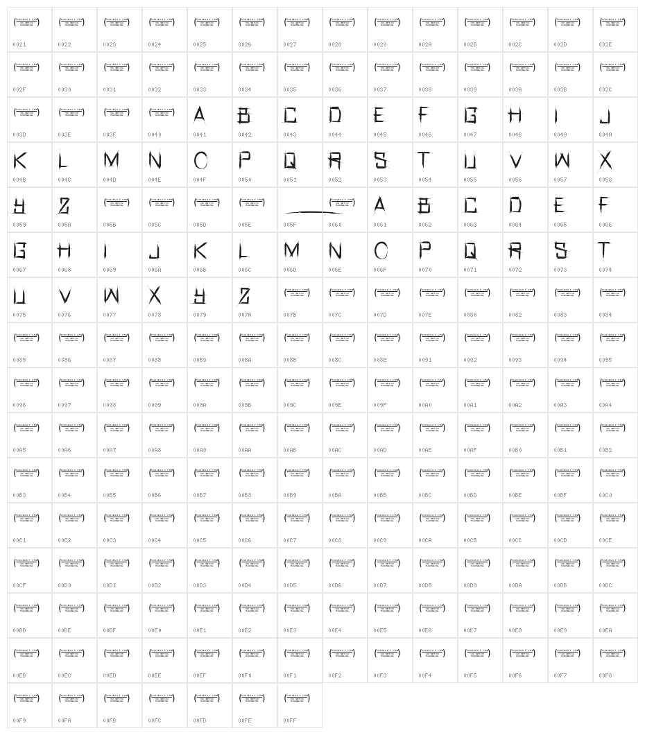 Real Horror Regular Character Map