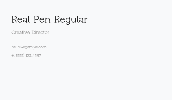 Real Pen Regular Business Card