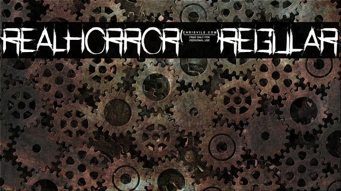 RealHorror-Regular Font examples