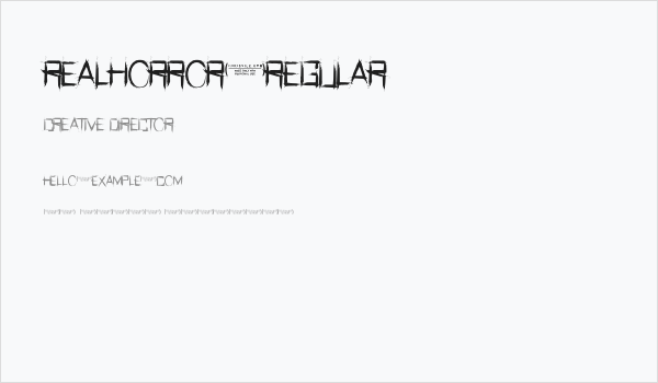 RealHorror-Regular Business Card