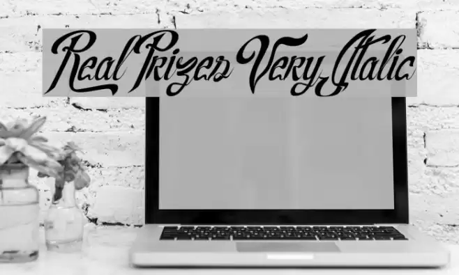 RealPrizesVeryItalic Font examples