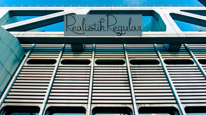 Realistik-Regular Font examples