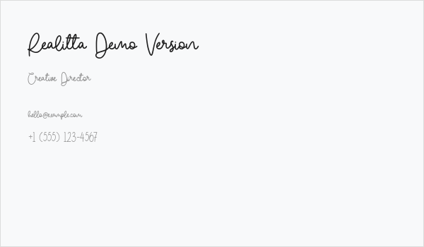 Realitta Demo Version Business Card