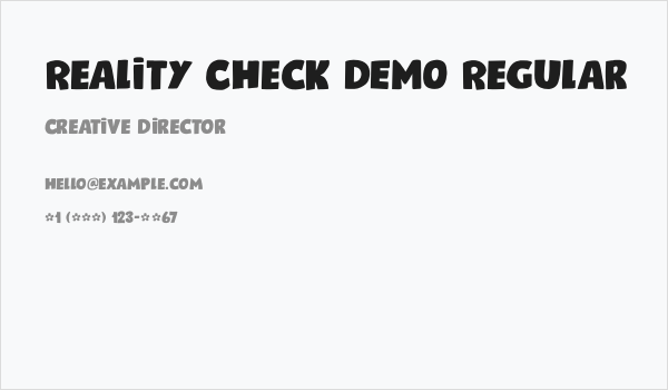 Reality Check DEMO Regular Business Card
