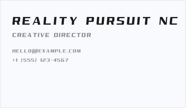 Reality Pursuit NC Business Card
