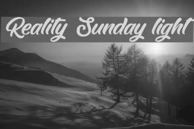 Reality Sunday light Font examples