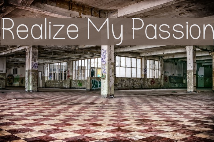 Realize My Passion Font examples