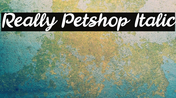 Really Petshop Italic Font examples