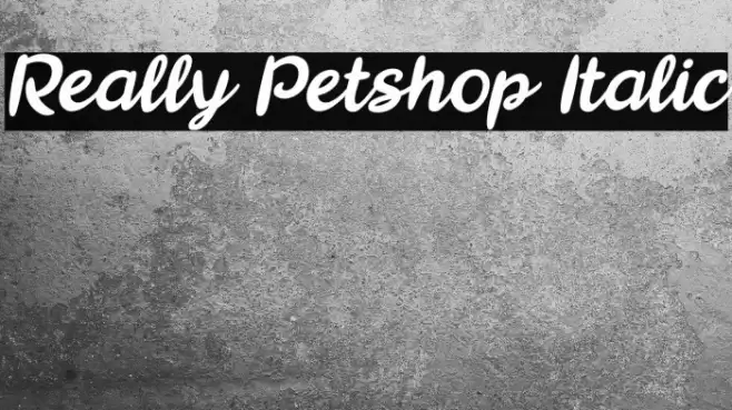 Really Petshop Italic Schriftart examples