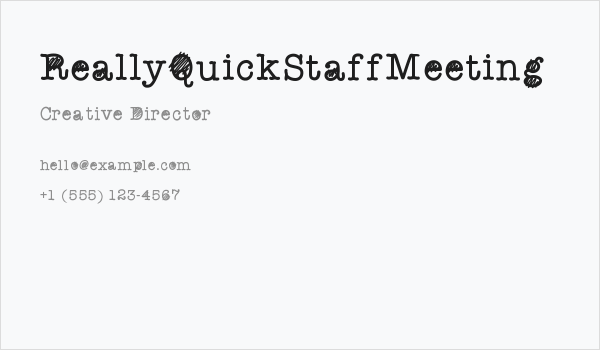 ReallyQuickStaffMeeting Business Card