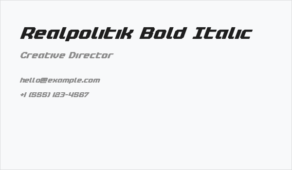 Realpolitik Bold Italic Business Card