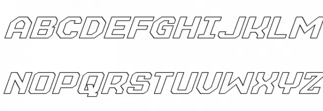 Realpolitik Outline Italic Font UPPERCASE