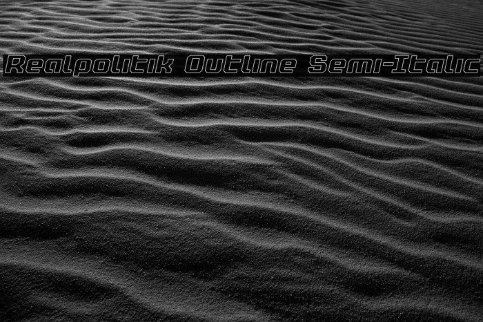 Realpolitik Outline Semi-Italic Font examples
