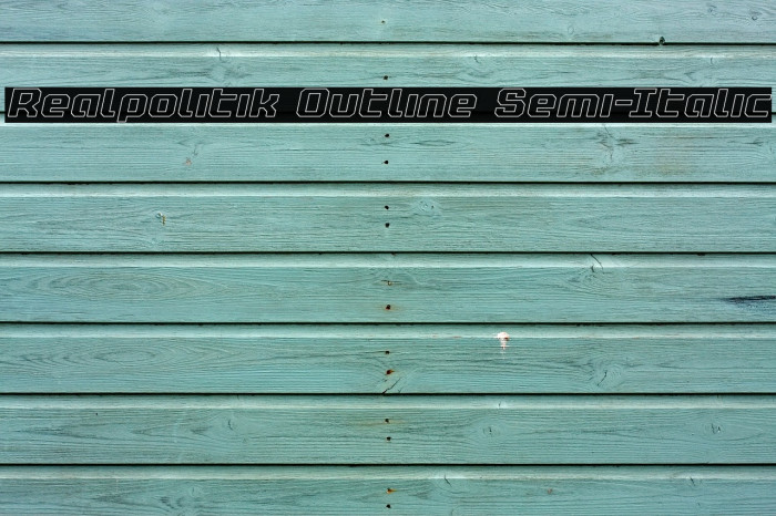 Realpolitik Outline Semi-Italic Font examples