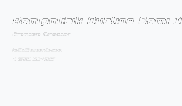 Realpolitik Outline Semi-Italic Business Card